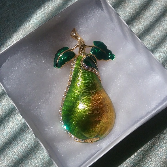 Large Berebi Pear Enamel Brooch - Picture 2 of 8